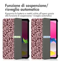 imoshion Cover Trifold Design Apple iPad 11 (2025) 11 pollici A16 / iPad 10 (2022) 10.9 pollici - Bloom Love Blush
