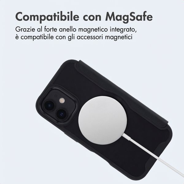 imoshion Bookcase trasparente con MagSafe Apple iPhone 16 - Nero