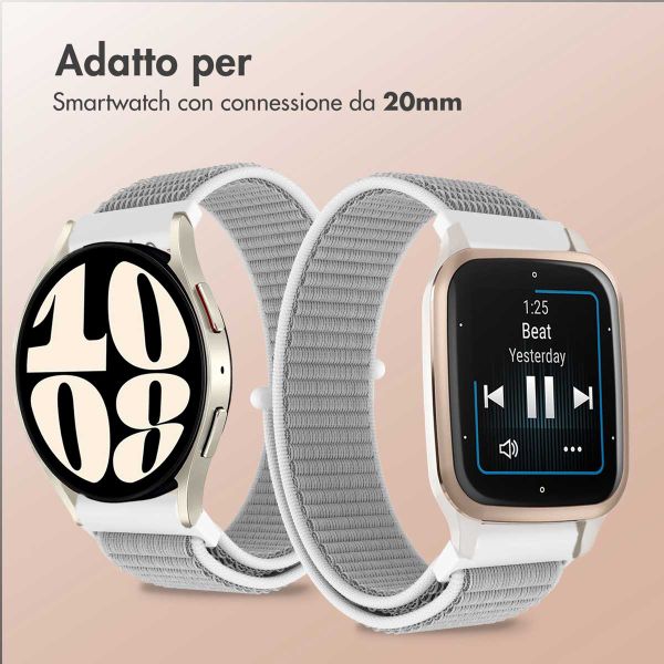 imoshion Cinturino in nylon con chiusura a strappo Samsung Galaxy Watch 7 40/44 mm - Grigio