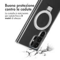 Accezz Cover con anello e supporto con MagSafe Samsung Galaxy S24 Ultra - Trasparente