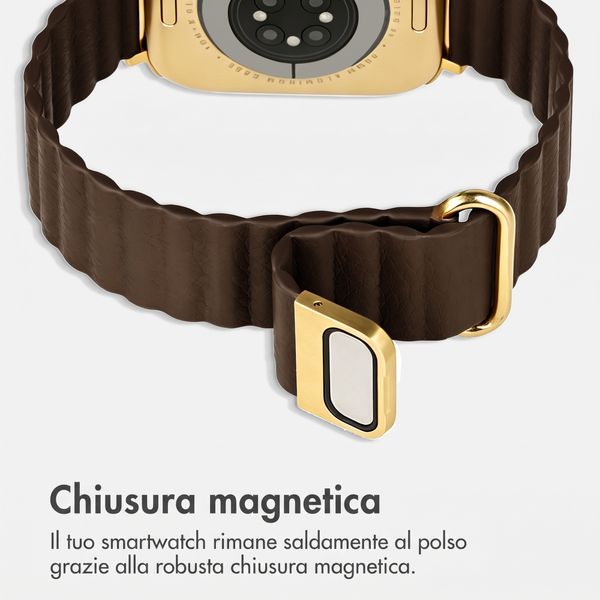imoshion Cinturino magnetico in pelle sintetica Apple Watch | 44/45/46/49 mm - Marrone