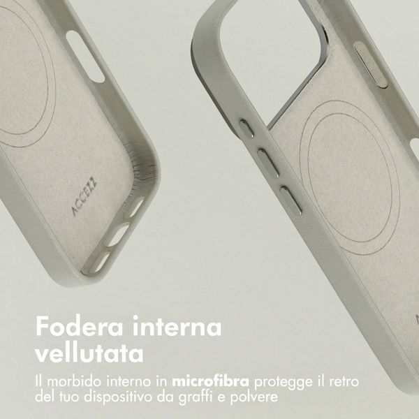 Accezz Cover in Pelle con MagSafe Apple iPhone 18 Pro / 17 Pro - Light Grey