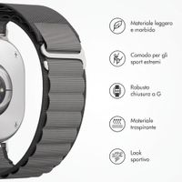 Accezz Cinturino in nylon Alpine Samsung Galaxy Watch 9 (40/44mm) / Watch 8 (40/44mm) / Classic (46mm) - Dark Grey