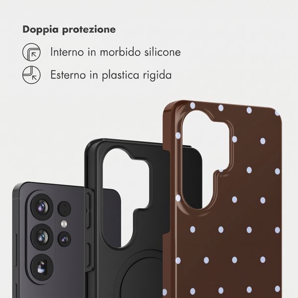 Selencia Cover Posteriore Vivid Samsung Galaxy S26 Ultra - Happy Dots Chocolate