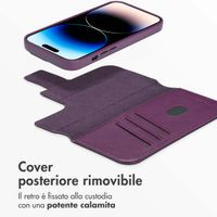 Accezz Cover in pelle 2 in 1 con MagSafe Apple iPhone 14 Pro - Heath Purple