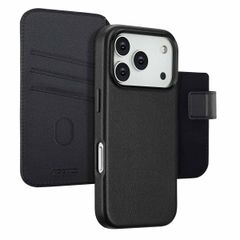 Accezz Cover in pelle 2 in 1 con MagSafe Apple iPhone 17 Pro - Onyx Black