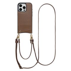 Selencia Cover per telefono Nova con cordino e portacarte Apple iPhone 16 Pro Max - Mocha Brown