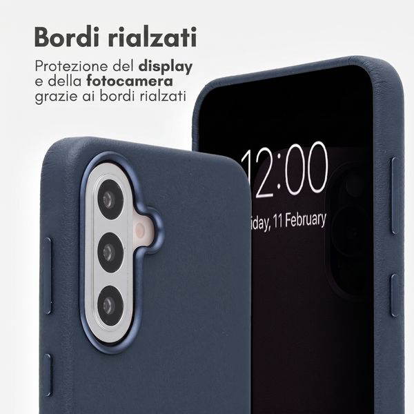 Accezz Cover in Pelle con MagSafe Samsung Galaxy A57 (5G) - Nightfall Blue