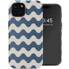 Selencia Cover posteriore Vivid con MagSafe Apple iPhone 15 - Wave Vibes Classic Blue