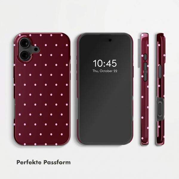 Selencia Vivid Backcover Apple iPhone 16 - Happy Dots Burgundy