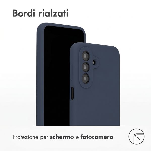 Accezz Cover Posteriore in Silicone Liquido Samsung Galaxy A27 (5G) - Blu scuro