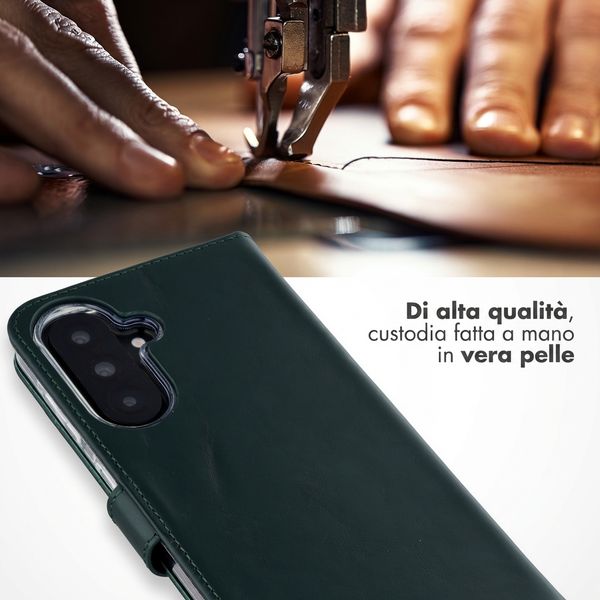 Selencia Cover a libro in vera pelle Samsung Galaxy A37 (5G) - Verde