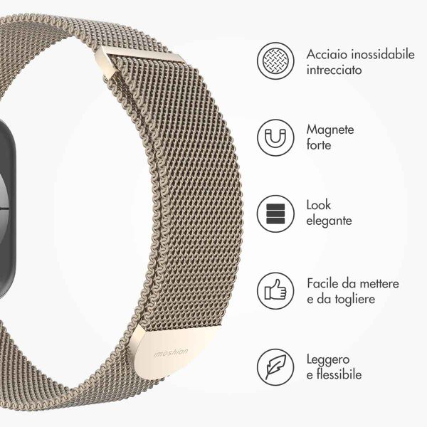 imoshion Cinturino milanese magnetico Apple Watch | 38/40/41/42 mm - Taglia S - Starlight