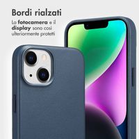 Accezz Cover in pelle 2 in 1 con MagSafe Apple iPhone 14 - Nightfall Blue