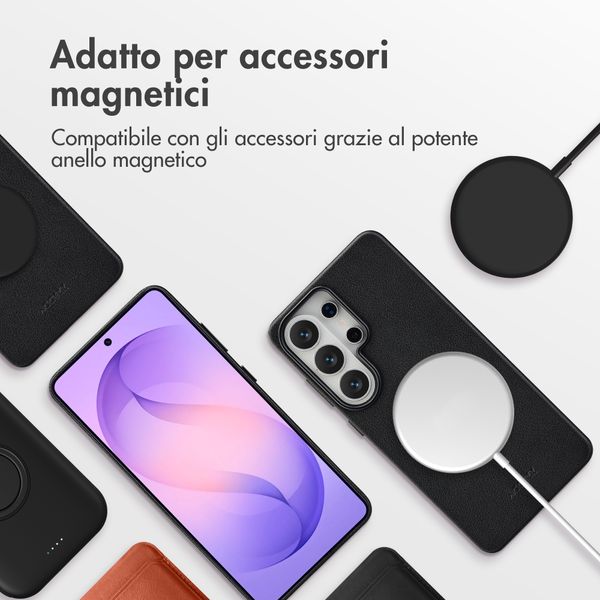 Accezz Cover in Pelle con MagSafe Samsung Galaxy S26 Ultra - Onyx Black