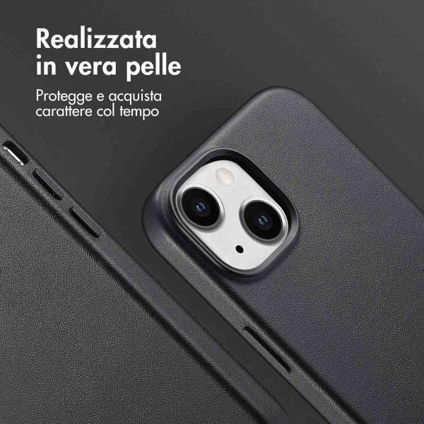 Accezz Cover in Pelle con MagSafe Apple iPhone 15 - Onyx Black