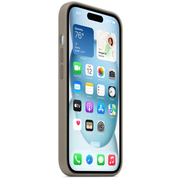 Apple Cover Posteriore in Silicone con MagSafe Apple iPhone 15 - Clay
