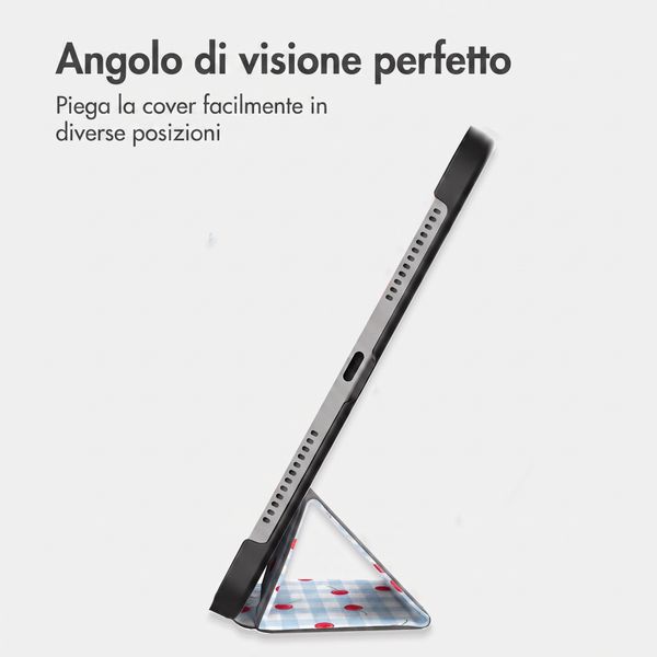imoshion Cover Trifold Design Apple iPad Air 11 pollici (2026) M4 / (2025) M3 / (2024) M2 / Air 5 (2022) / Air 4 (2020) - Cherry Check