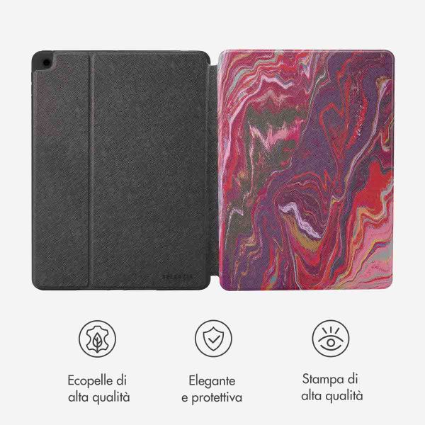 Selencia Cover per tablet Vivid Apple iPad 9 (2021) 10.2 pollici / iPad 8 (2020) 10.2 pollici / iPad 7 (2019) 10.2 pollici - Marble Plum