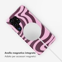 Selencia Cover posteriore Vivid con MagSafe Samsung Galaxy S25 Ultra - Wavy Swirl Pink Plum