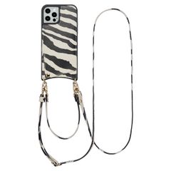 Selencia Cover per telefono Nova con cordino e portacarte Apple iPhone 12 (Pro) - Zazzy Zebra