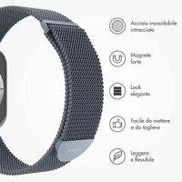 imoshion Cinturino milanese magnetico Apple Watch | 38/40/41/42 mm - Taglia M - Grigio scuro