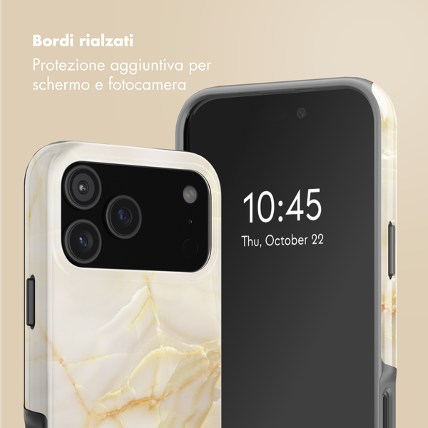Selencia Cover posteriore Vivid con MagSafe Apple iPhone 17 Pro Max - Golden Beige Marble