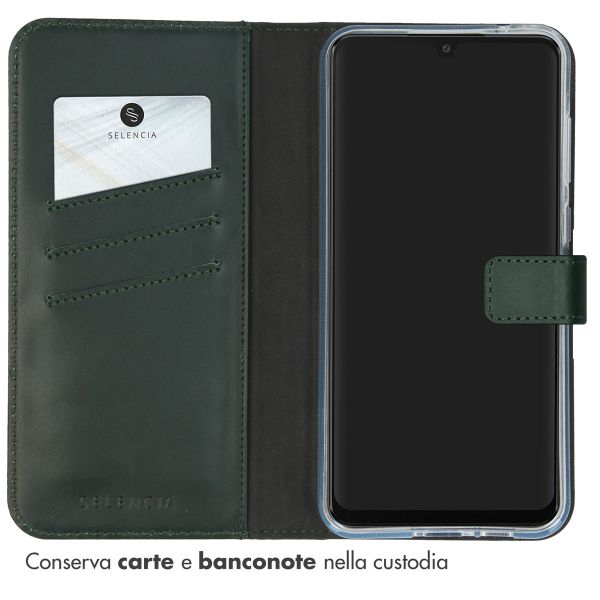 Selencia Cover a libro in vera pelle Samsung Galaxy A55 - Verde