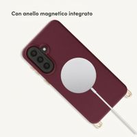 Selencia Cover posteriore Rivièra con MagSafe con ganci rimovibili Samsung Galaxy A57 (5G) - Bold Burgundy