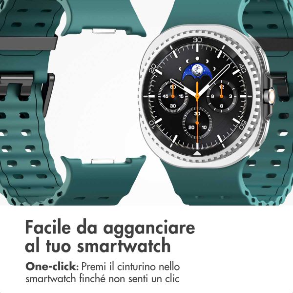 imoshion Cinturino Ocean in silicone Samsung Galaxy Watch 8 (40/44mm) / Classic (46mm) - Verde scuro
