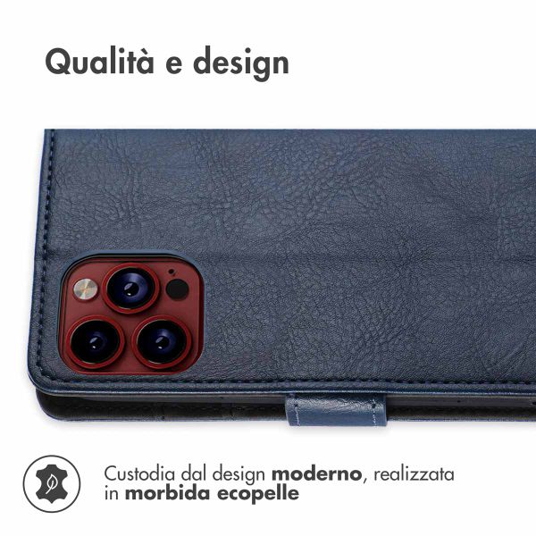 imoshion Cover a libro di Lusso Apple iPhone 15 Pro - Blu scuro