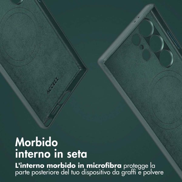 Accezz Cover in pelle 2 in 1 con MagSafe Samsung Galaxy S24 Ultra - Cedar Green