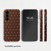 Selencia Cover Posteriore Vivid Samsung Galaxy S24 FE - Happy Dots Chocolate