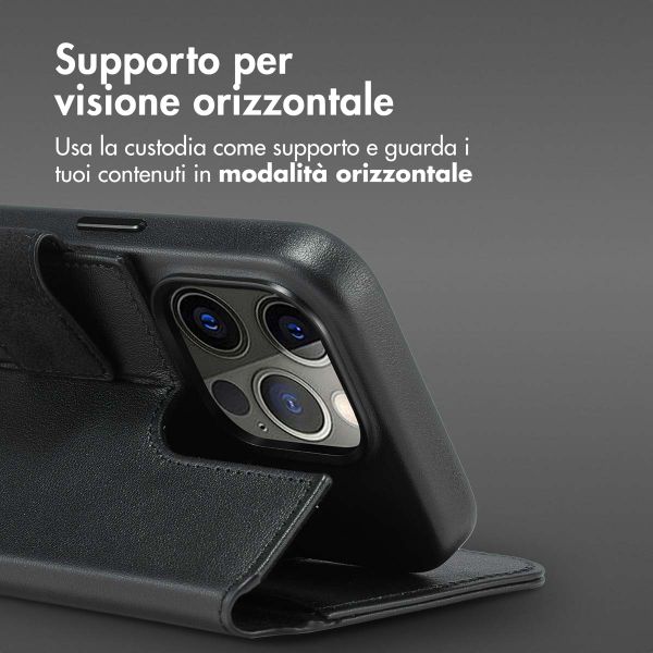 Accezz Cover in pelle 2 in 1 con MagSafe Apple iPhone 15 Pro - Onyx Black