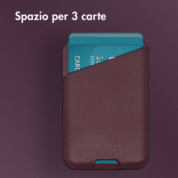 Accezz Portacarte in pelle - Compatibile con MagSafe e Qi2 - Heath Purple