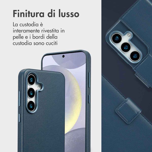 Accezz Cover in pelle 2 in 1 con MagSafe Samsung Galaxy S25 Plus - Nightfall Blue
