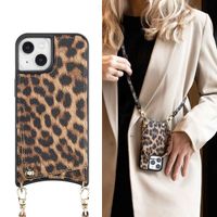 Selencia Cover per telefono Nova con cordino e portacarte Apple iPhone 14 / 13 - Leopard