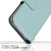 Selencia Cover a libro in vera pelle Apple iPhone 14 Pro - Air Blue
