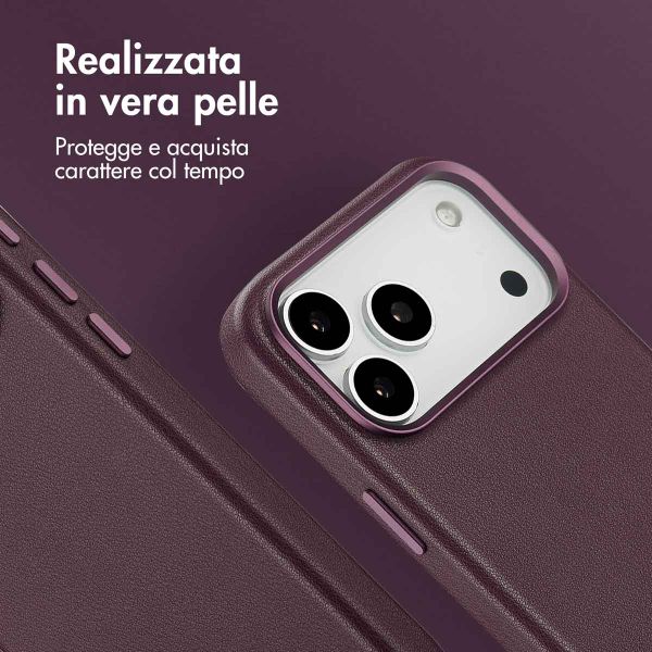 Accezz Cover in Pelle con MagSafe Apple iPhone 17 Pro Max - Heath Purple