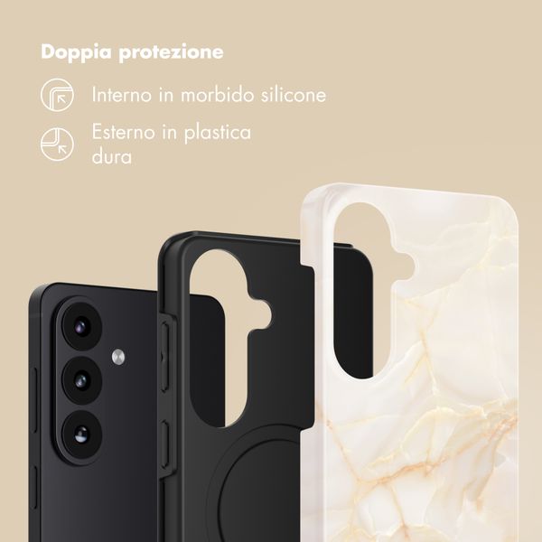 Selencia Cover Posteriore Vivid Samsung Galaxy S26 - Golden Beige Marble
