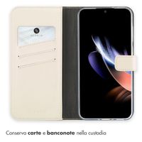Selencia Cover a libro in vera pelle Samsung Galaxy A36 / A56 - Greige