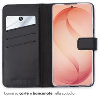 Selencia Cover a libro in vera pelle Samsung Galaxy S26 Plus - Nero