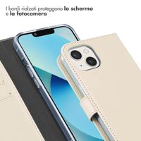 Selencia Cover a libro in vera pelle Apple iPhone 13 - Greige