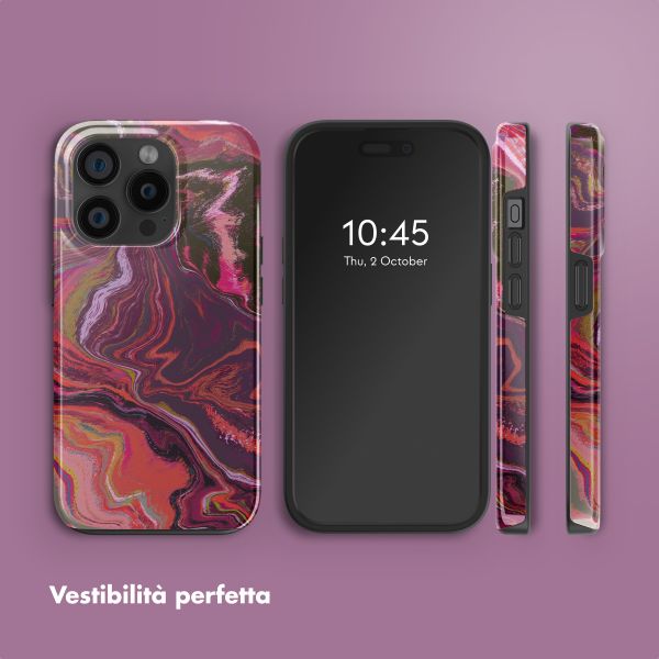 Selencia Cover posteriore Vivid con MagSafe Apple iPhone 15 Pro - Marble Purple