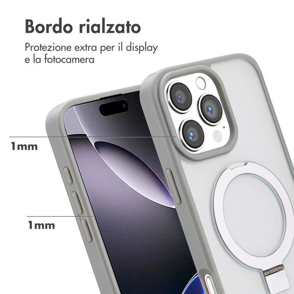 Accezz Cover con anello e supporto con MagSafe Apple iPhone 16 Pro Max - Grigio