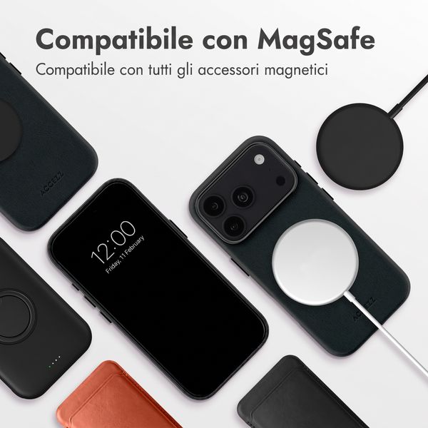 Accezz Cover in Pelle con MagSafe Apple iPhone 18 Pro Max / 17 Pro Max - Onyx Black