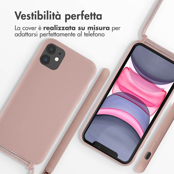 imoshion Cover in Silicone con Cordino Apple iPhone 11 - Sand Pink