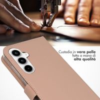 Selencia Cover a libro in vera pelle Samsung Galaxy A55 - Dusty Pink