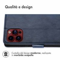 imoshion Cover a libro di Lusso Apple iPhone 15 Pro Max - Blu scuro