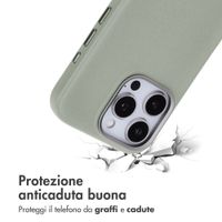 Accezz Cover in Pelle con MagSafe Apple iPhone 16 Pro - Light Grey